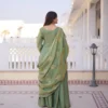 Back view of kurti sharara dupatta set with cotton lining