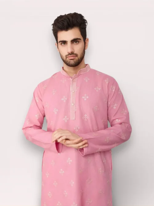 Embroidered Cotton Kurta for Men