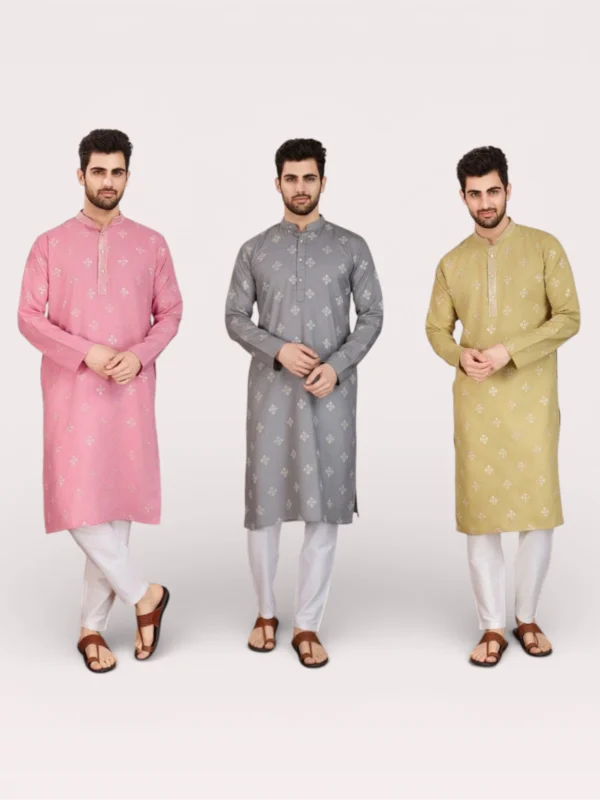 Embroidered Cotton Kurta for Men