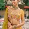 Mustard Yellow Designer Chaniya Choli for Haldi – Heavy Embroidered Festive Wedding Lehenga