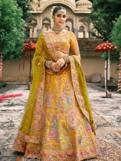 mustard yellow chaniya choli