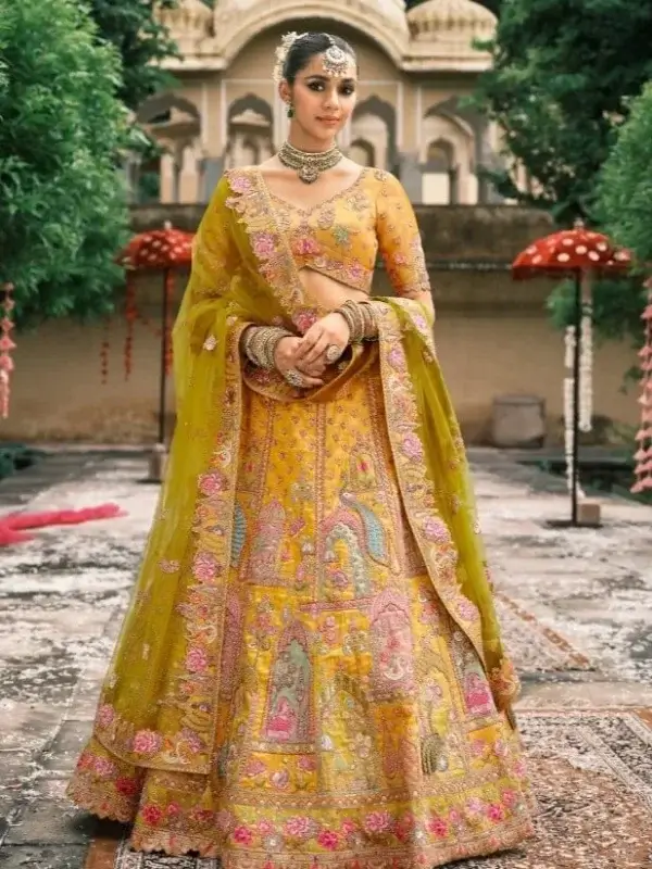 mustard yellow chaniya choli