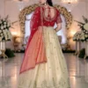 Red Lehenga Choli Set for Women – 3 Piece Embroidered Wedding Lehenga with Dupatta
