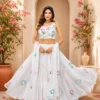 Floral Printed Georgette Lehenga Choli Set for Women Ready to Wear Fully Stitched