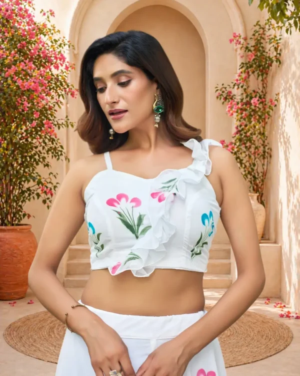Floral Printed Georgette Lehenga Choli Set for Women Ready to Wear Fully Stitched
