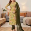chanderi kurti pant set with dupatta side view