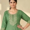 NZ-LR-COTS-GEMINI-MG-1 Mint Green Embroidered Kurta Pant Dupatta Set for Women