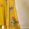NZ-LR-COTS-GEMINI-MY-2 Mustard Yellow Embroidered Kurta Pant Dupatta Set for Women