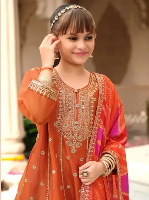 kids anarkali gown set