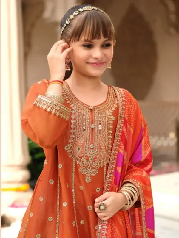 kids anarkali gown set
