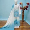 NZ-LR-KPS-LFH OC DN 249-AB-2 Designer Aqua Blue and Off White Embroidered Girls Palazzo Set with Dupatta