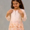 NZ-LR-KPS-LFH OC DN 249-PO-1 Designer Peach and Off White Embroidered Girls Palazzo Set with Dupatta