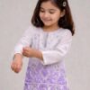 NZ-LR-KPS-LFH OC DN 249-PPW-1 Purple and Off White Embroidered Girls Palazzo Set with Dupatta