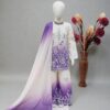 NZ-LR-KPS-LFH OC DN 249-PPW-2 Purple and Off White Embroidered Girls Palazzo Set with Dupatta