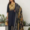 Mustard Cotton Kurti Pant Set with Printed Dupatta