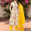 NZ-RO-PKURS-RO13945-2 Floral Printed Kurti Pant Set with Dupatta for Women