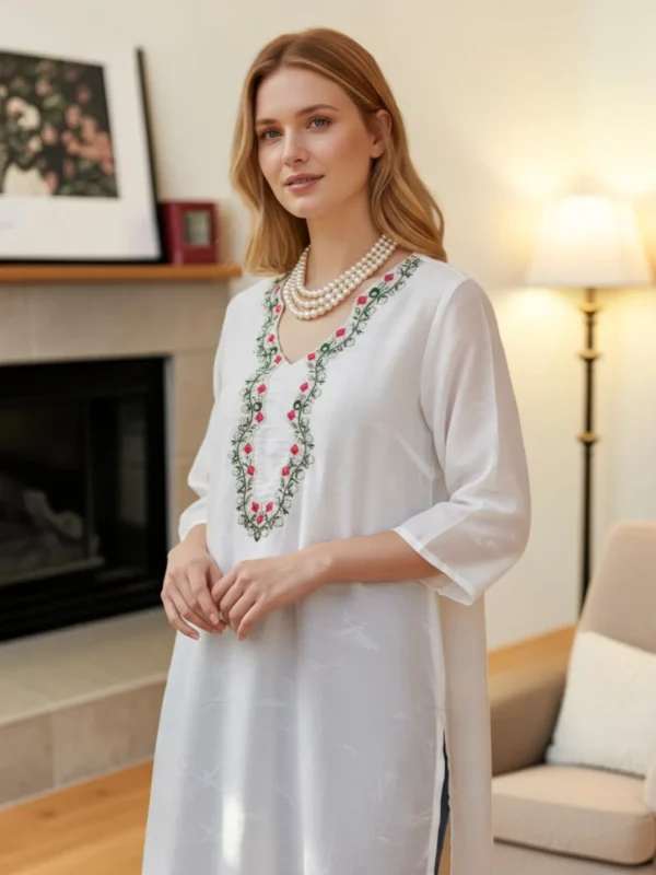 Off White Embroidered Farshi Palazzo Suit Set with Dupatta