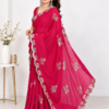 Star Georgette Silk Saree with sequin embroidery work and matching blouse - RO19246