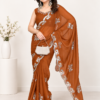 Star Georgette Silk Saree with sequin embroidery work and matching blouse - RO19246