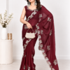 Star Georgette Silk Saree with sequin embroidery work and matching blouse - RO19246
